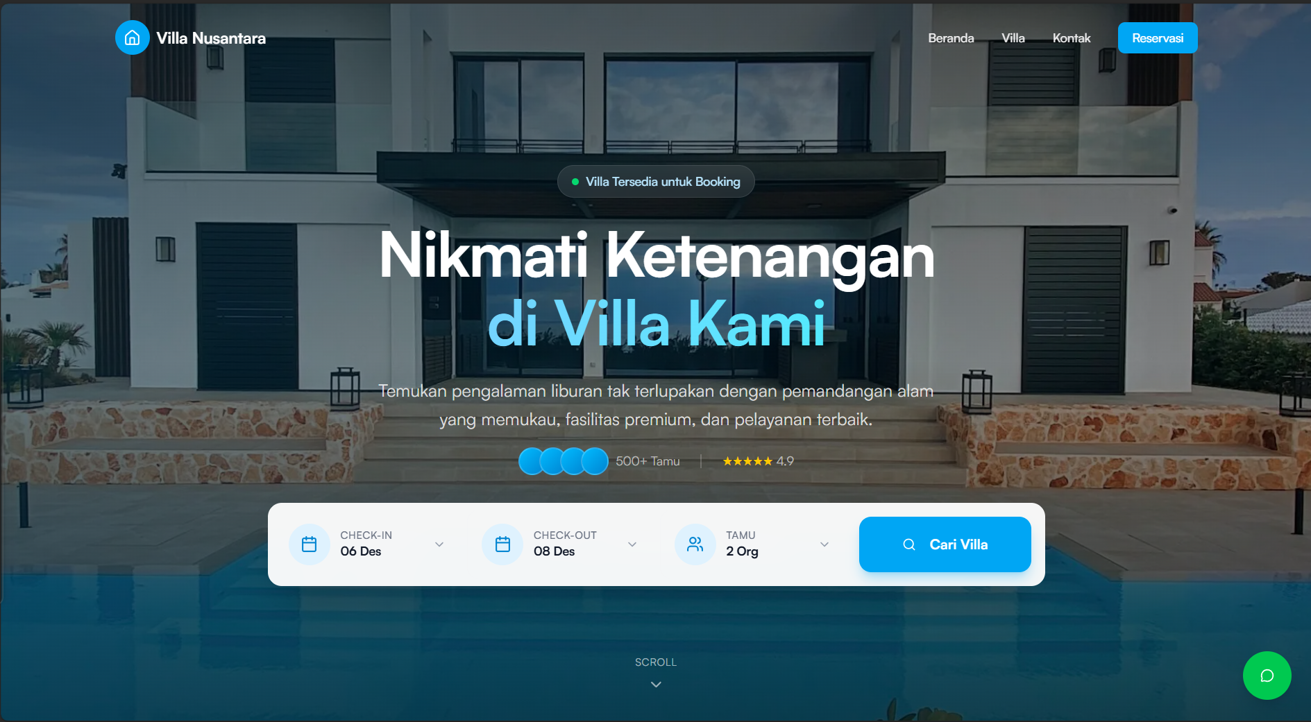 Villa Nusantara - Booking Platform